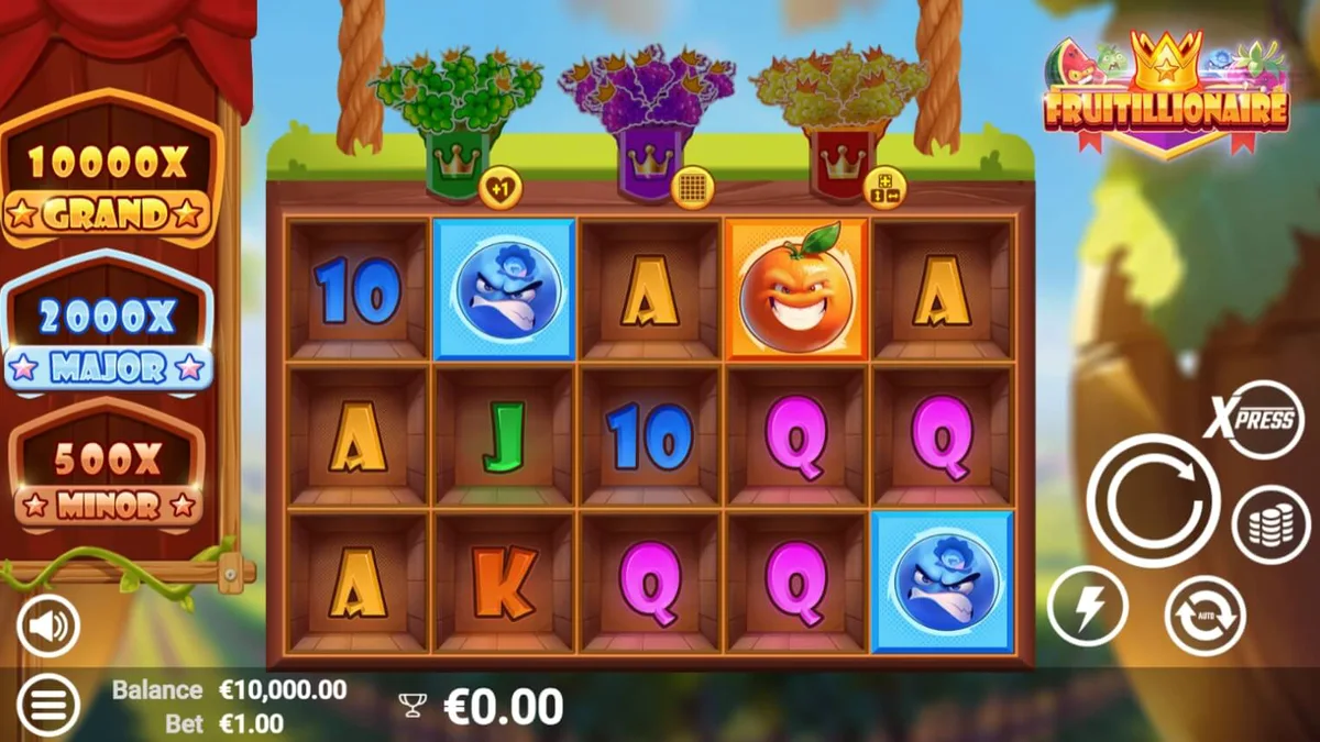 Karakter buah marah dalam slot Fruitillionaire